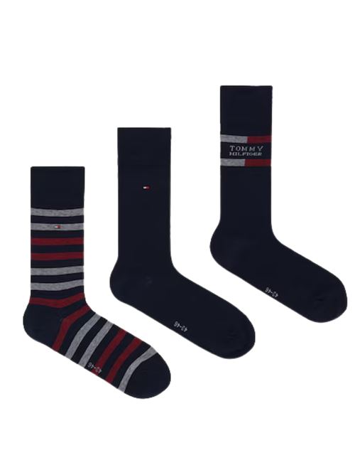 Calza blu giftbox 3pz Tommy Hilfiger | 701235376001